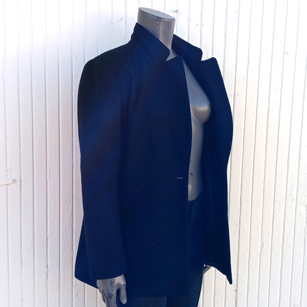 NORTON Mc NORTON PETITES LADIES PURE WOOLMARK  VINTAGE BLACK LUXURY BLAZER - Picture 5 of 17